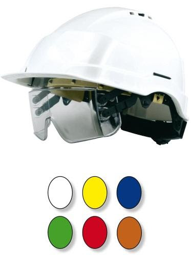 casque de chantier avec lunette integree