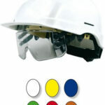 casque de chantier avec lunette integree